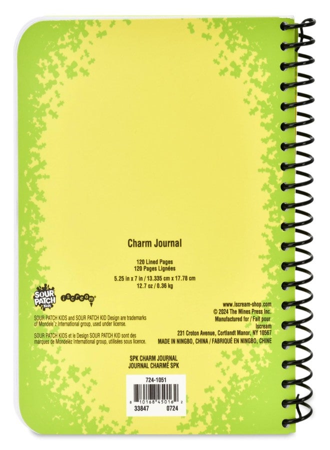 iscream Sour Patch Kids Soft Touch Cover Spiral-Bound Lined Page 7" Charm Journal with 5 Charms - Image 4